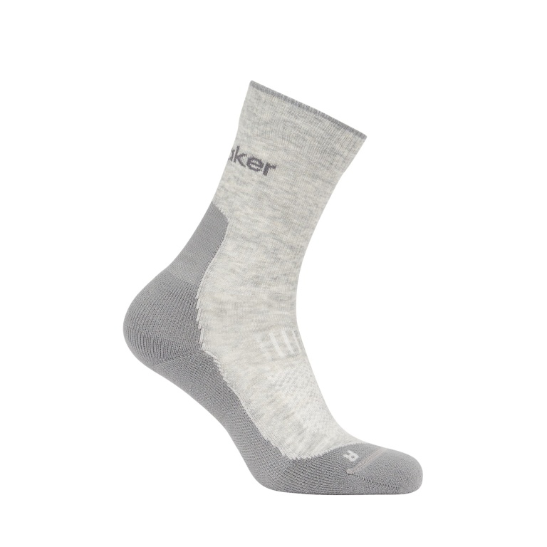 Icebreaker Wander Sock Crew Hike+ Light (Merino wool, durable, lightweight) grey men's